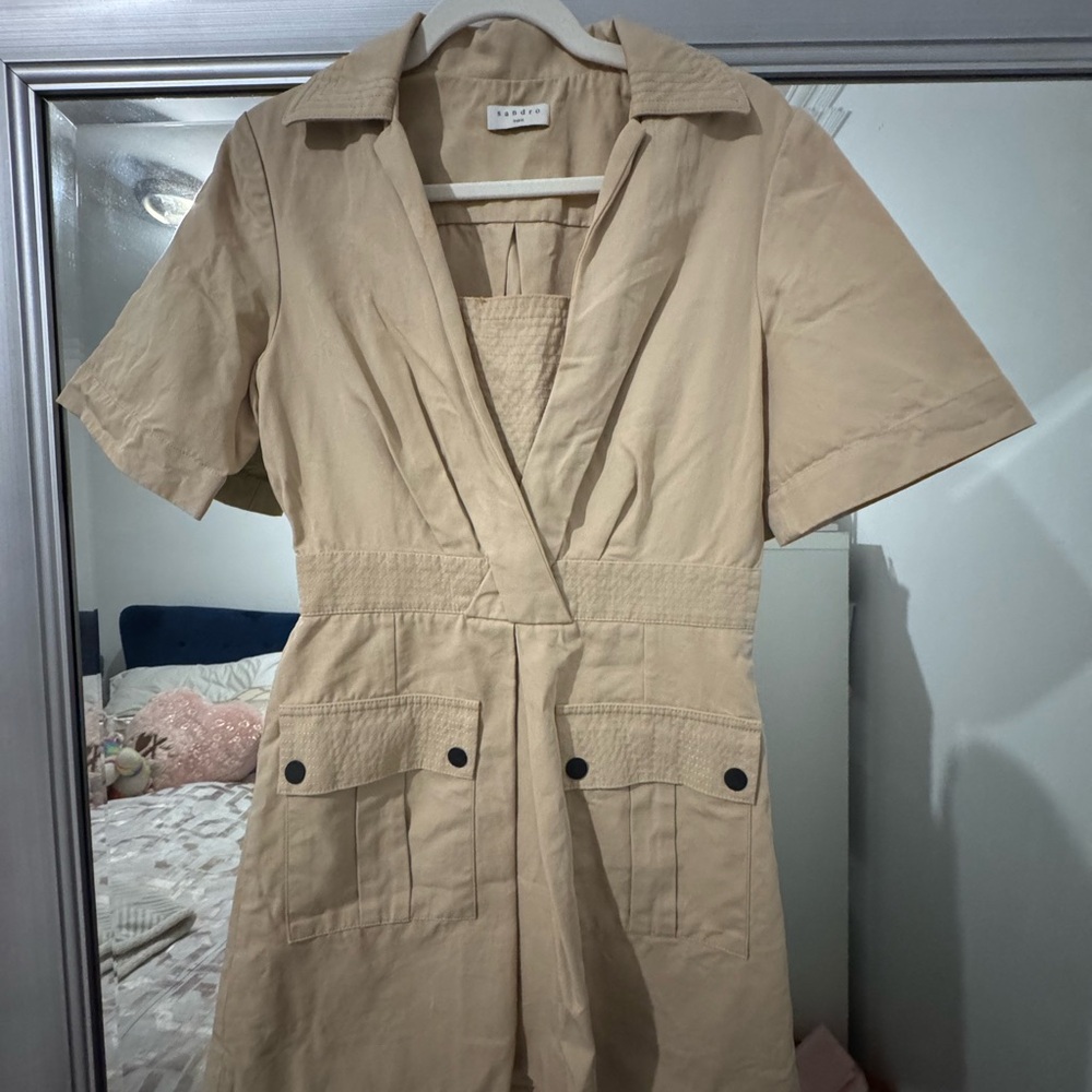 Sandro Beige Short Sleeve dress